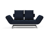Ghia Chrome daybed i 528 Mixed Dance Blue, set forfra