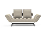 Ghia Chrome daybed i 539 Bouclé Beige, set forfra