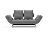 Ghia Chrome daybed i 563 Twist Charcoal, set forfra