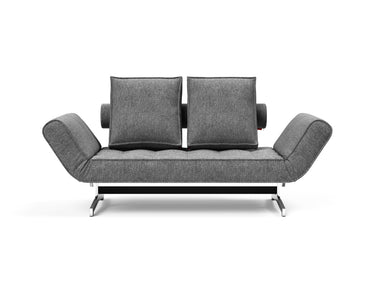 Ghia Chrome daybed i 563 Twist Charcoal, set forfra