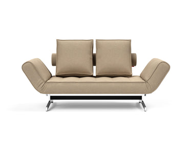 Ghia Chrome daybed i 587 Phobos Mocha, set forfra