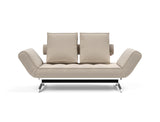Ghia Chrome daybed i 612 Blida Sand Grey, set forfra