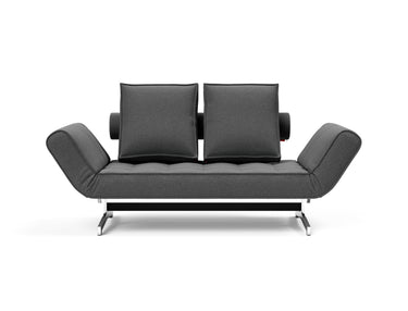 Ghia Chrome daybed i 852 Mahoga Seal Grey, set forfra