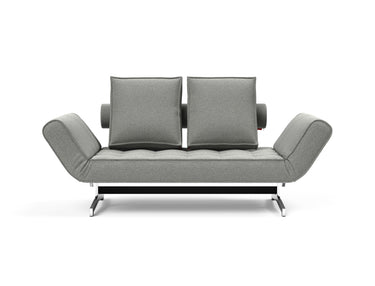 Ghia Chrome daybed i 853 Mahoga Dove Grey, set forfra