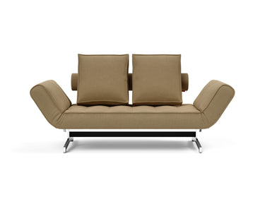Ghia Chrome daybed i 860 Yogia Olive Brown, set forfra