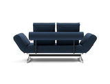 Ghia Chrome daybed i 414 Esina Indigo Blue, set bagfra
