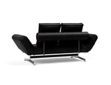 Ghia Chrome daybed i 550 Faunal Black, set skråt bagfra