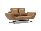 Ghia Chrome daybed i 551 Faunal Brown, set skråt forfra