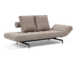 Ghia Laser daybed i 318 Cordufine Beige, med den ene side sænket