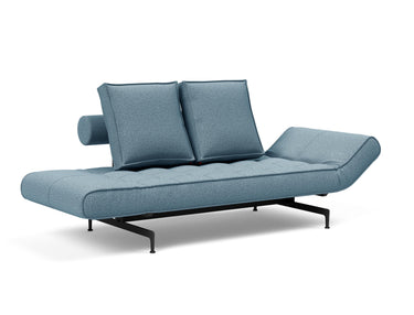 Ghia Laser daybed i 525 Mixed Dance Light Blue, med den ene side sænket
