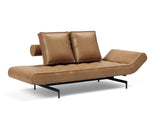 Ghia Laser daybed i 551 Faunal Brown, med den ene side sænket