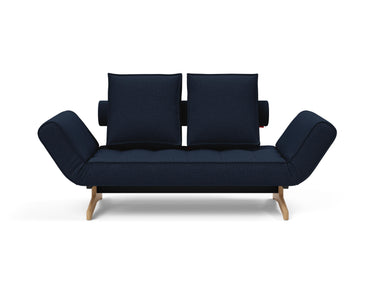 Ghia Wood daybed i 528 Mixed Dance Blue, set forfra