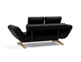 Ghia Wood daybed i 550 Faunal Black, set skråt bagfra