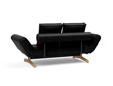 Ghia Wood daybed i 550 Faunal Black, set skråt bagfra