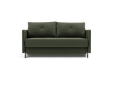 Cubed 140 sovesofa med armlæn i 413 Esina Olive Green, set forfra