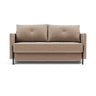 Cubed 140 sovesofa med armlæn i 417 Esina Mocha, set forfra