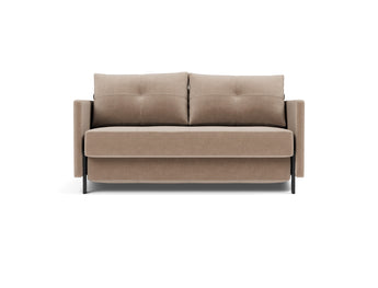 Cubed 140 sovesofa med armlæn i 417 Esina Mocha, set forfra