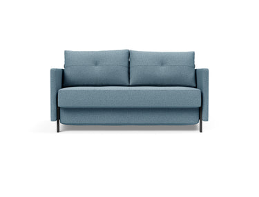 Cubed 140 sovesofa med armlæn i 525 Mixed Dance Light Blue, set forfra