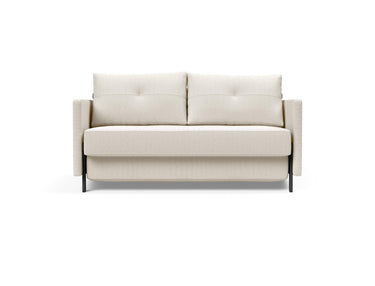 Cubed 140 sovesofa med armlæn i 531 Bouclé Off White, set forfra