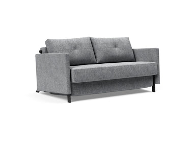 Cubed 140 sovesofa med armlæn i 565 Twist Granite, set skråt forfra