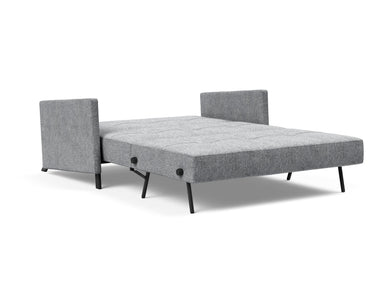 Cubed 140 sovesofa med armlæn i 565 Twist Granite, slået ud til seng