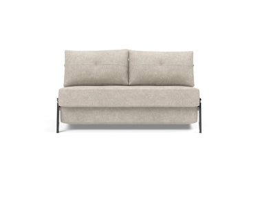 Cubed 140 Chrom sovesofa i 280 Avella Sand, set forfra