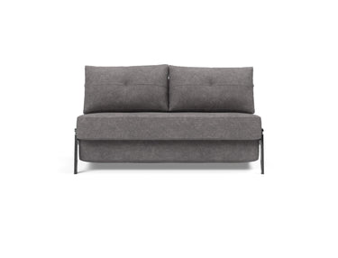Cubed 140 Chrom sovesofa i 282 Avella Warm Grey, set forfra
