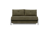 Cubed 140 Chrom sovesofa i 316 Cordufine Pine Green, set forfra