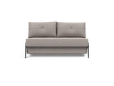 Cubed 140 Chrom sovesofa i 321 Corocco Warm Grey, set forfra