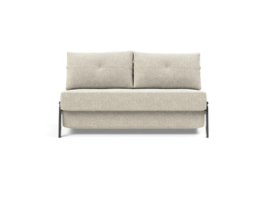 Cubed 140 Chrom sovesofa i 357 Taura Off White, set forfra