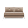 Cubed 140 Chrom sovesofa i 417 Esina Mocha, set forfra