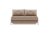 Cubed 140 Chrom sovesofa i 417 Esina Mocha, set forfra