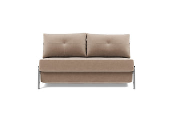 Cubed 140 Chrom sovesofa i 417 Esina Mocha, set forfra