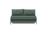 Cubed 140 Chrom sovesofa i 518 Elegance Green, set forfra