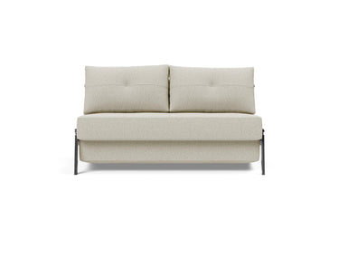 Cubed 140 Chrom sovesofa i 527 Mixed Dance Natural, set forfra