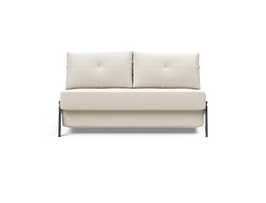 Cubed 140 Chrom sovesofa i 531 Bouclé Off White, set forfra