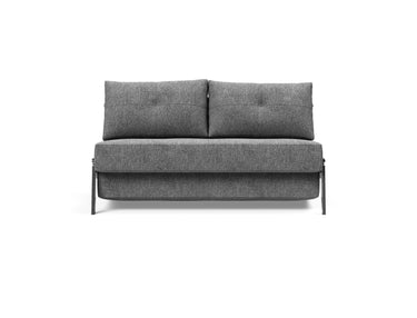 Cubed 140 Chrom sovesofa i 563 Twist Charcoal, set forfra