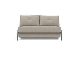 Cubed 140 Chrom sovesofa i 579 Kenya Gravel, set forfra