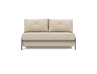 Cubed 140 Chrom sovesofa i 586 Phobos Latte, set forfra