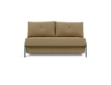 Cubed 140 Chrom sovesofa i 860 Yogia Olive Brown, set forfra