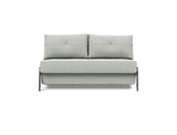 Cubed 140 Chrom sovesofa i 888 Mozart Slate Brown, set forfra