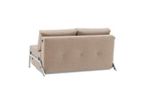 Cubed 140 Chrom sovesofa i 417 Esina Mocha, set skråt bagfra