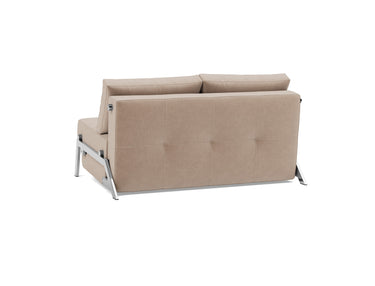 Cubed 140 Chrom sovesofa i 417 Esina Mocha, set skråt bagfra