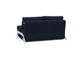 Cubed 140 Chrom sovesofa i 528 Mixed Dance Blue, set skråt bagfra