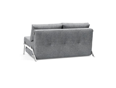 Cubed 140 Chrom sovesofa i 565 Twist Granite, set skråt bagfra