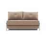 Cubed 140 Alu sovesofa i 417 Esina Mocha, set forfra