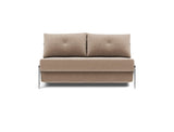 Cubed 140 Alu sovesofa i 417 Esina Mocha, set forfra