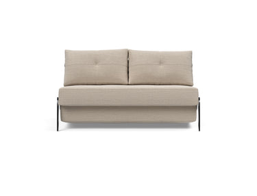 Cubed 140 Alu sovesofa i 612 Blida Sand Grey, set forfra
