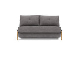 Cubed 140 Wood sovesofa i 282 Avella Warm Grey, set forfra