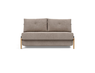 Cubed 140 Wood sovesofa i 318 Cordufine Beige, set forfra